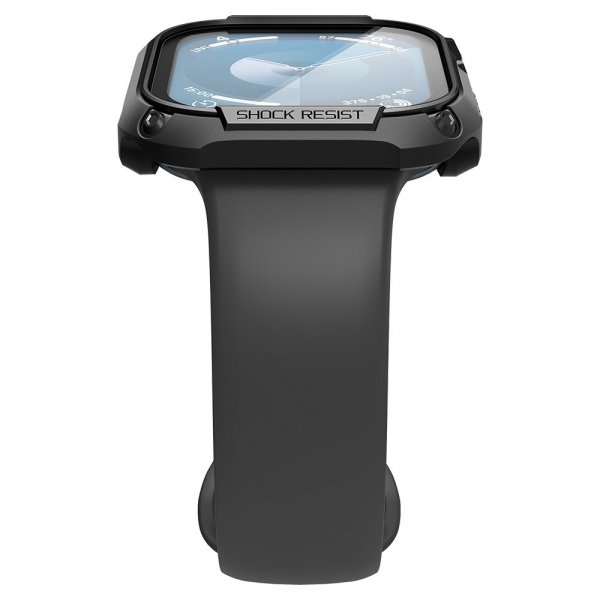 Spigen Apple Watch 46mm (Series 10/11) Cover med Skærmbeskyttelse Tough Armor Sort