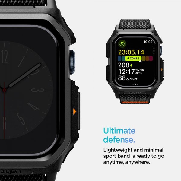 Spigen Apple Watch 46mm (Series 10/11) Rem og etui Lite Fit Pro Matte Black