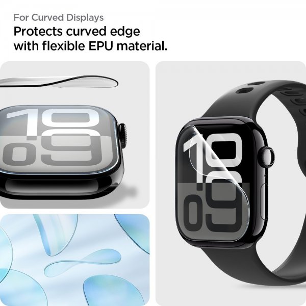 Spigen Apple Watch 46mm (Series 10/11) Skærmbeskyttelse EliteShield EZ Fit 2-pak