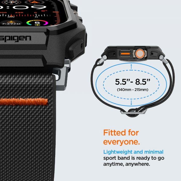 Spigen Apple Watch Ultra 49mm Rem og Cover Lite Fit Pro Matte Black