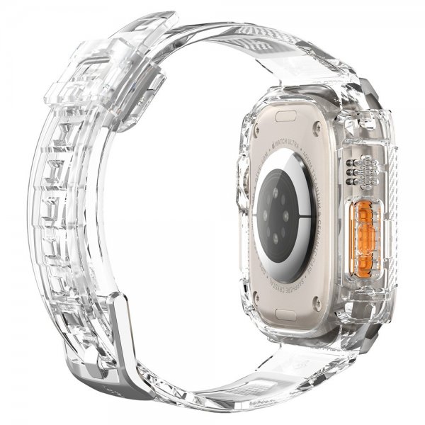 Spigen Apple Watch Ultra 49mm Armbånd og Cover Rugged Armor Pro Crystal Clear
