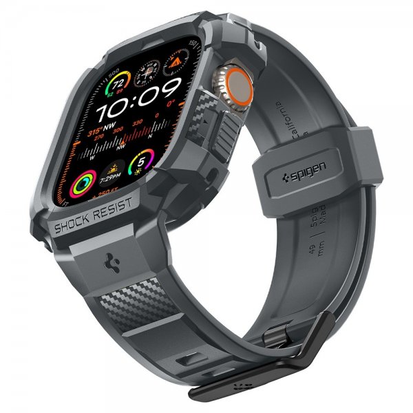 Spigen Apple Watch Ultra 49mm Rem og Cover Rugged Armor Pro Dark Gray