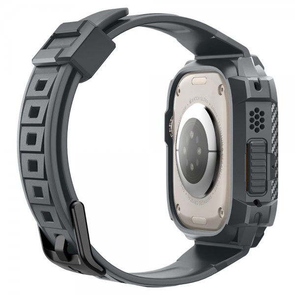 Spigen Apple Watch Ultra 49mm Rem og Cover Rugged Armor Pro Dark Gray