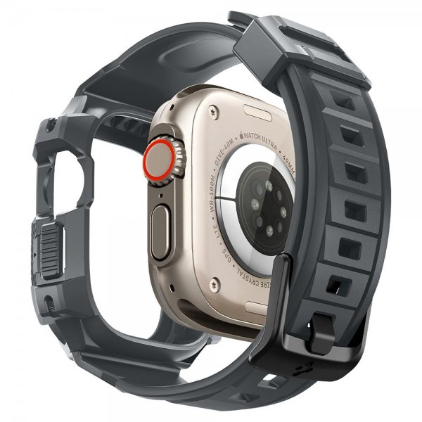 Spigen Apple Watch Ultra 49mm Rem og Cover Rugged Armor Pro Dark Gray
