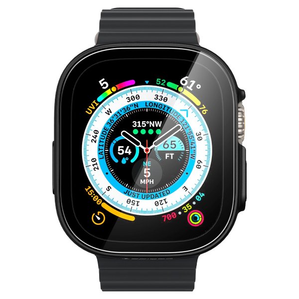 Spigen Apple Watch Ultra Etui med Skærmbeskytter Thin Fit 360 Sort