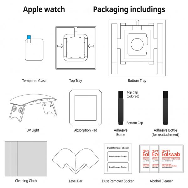 Whitestone Dome Apple Watch 40mm (Series 4/5/6/SE) Skærmbeskyttelse Dome Glass 2-pak