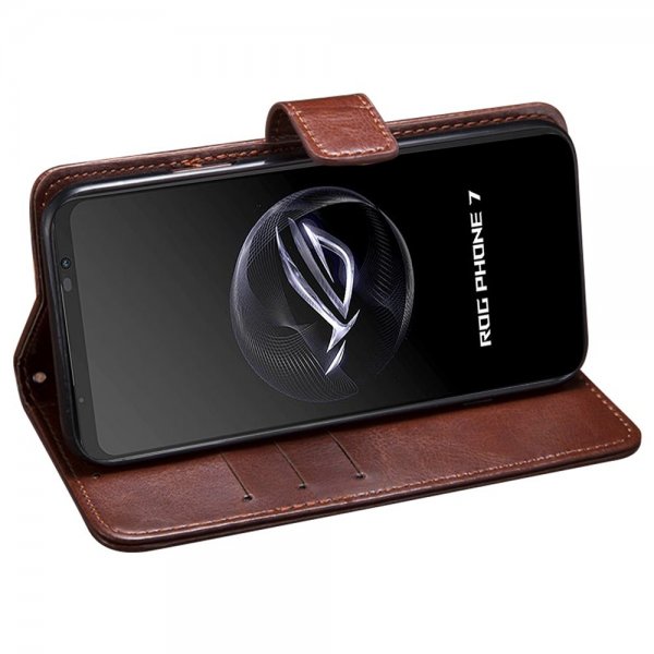 Asus ROG Phone 7 Etui Lædertekstur Sort