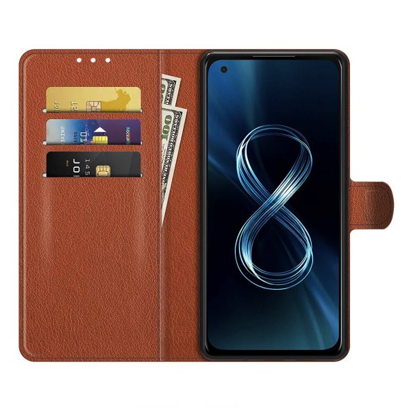 Asus Zenfone 8 Etui med Stander Brun