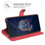 Asus Zenfone 8 Flip Etui Litchi Rød