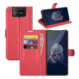 Asus Zenfone 8 Flip Etui Litchi Rød