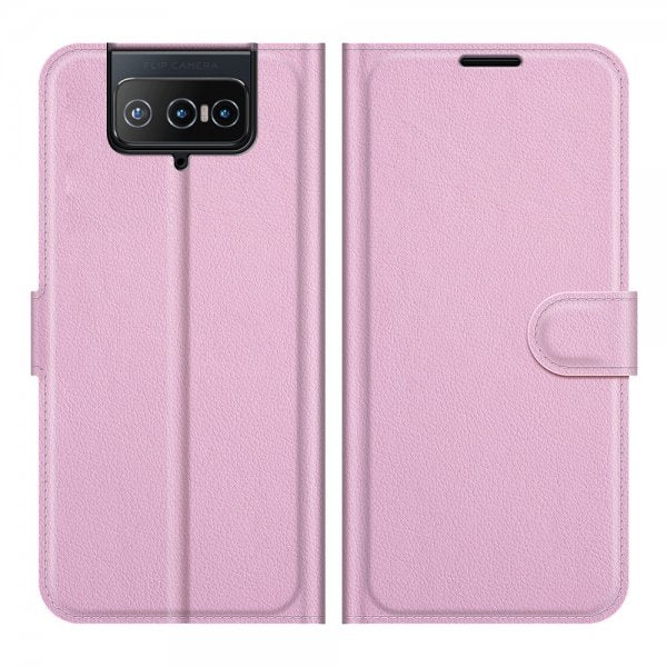 Asus Zenfone 8 Flip Etui Litchi Lyserød