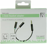 Deltaco 3.5mm Headset Lydadapter