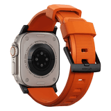 Nomad Apple Watch 44/45/46mm/Apple Watch Ultra Armbånd Rugged Band Black Hardware Ultra Orange