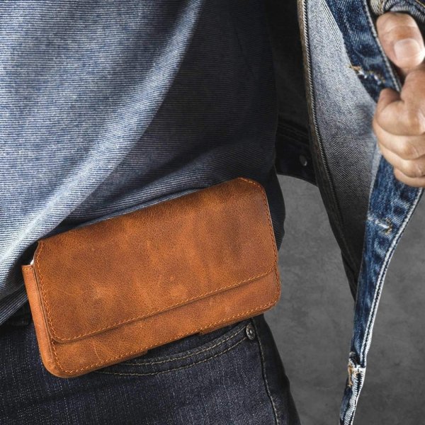 Krusell Bæltetaske Sunne Belt Case L Cognac Brown