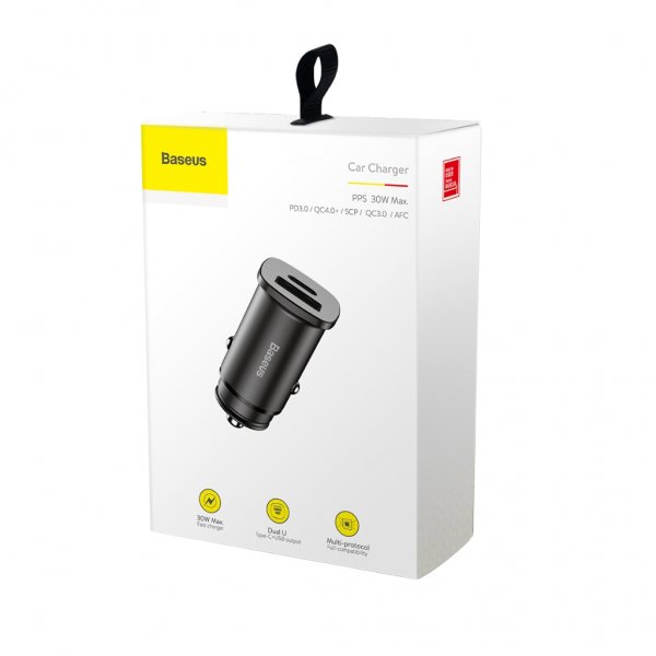 Baseus Billader PPS 30W Type-C & USB-A Sølv