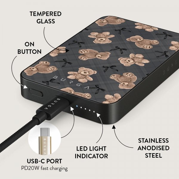 Burga Powerbank MagSafe 5000 mAh BFF Metalgrå