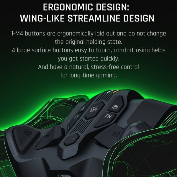 BIGBIG WON ARMOR-X Pro Bagsiderknapmodul til Game Controller Sort