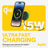Aqiila Bilholder med Trådløs opladning Chargebird QC1 Qi2 MagSafe 15W