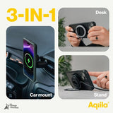Aqiila Bilholder med Trådløs opladning Chargebird QC1 Qi2 MagSafe 15W