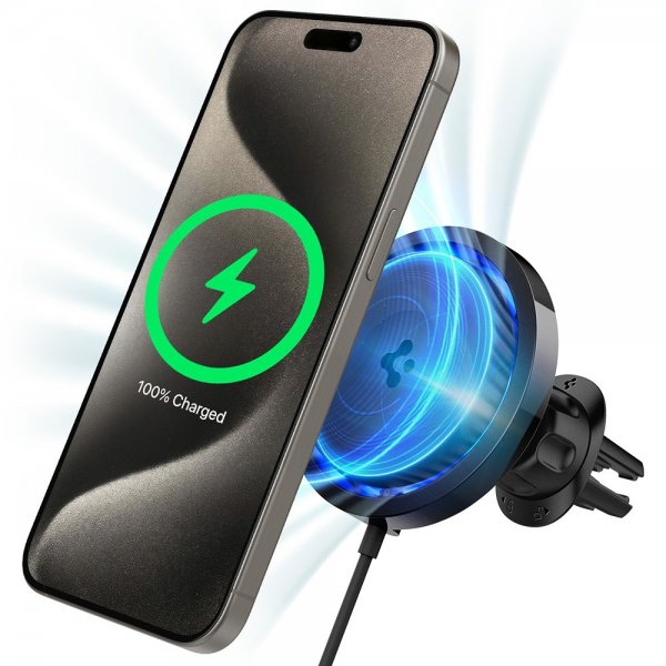 Spigen Bilholder med trådløs opladning OneTap Pro 3 CryoMax MagFit Air Vent