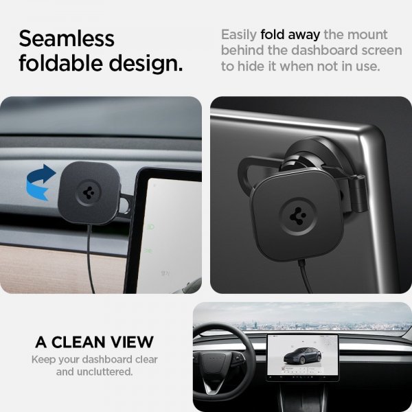 Spigen Bilholder med trådløs opladning OneTap Pro 3 Tesla Skærmmontering MagFit