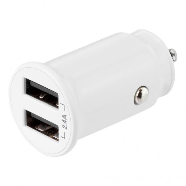 Deltaco Billader 12W Dobbelt USB-A Hvid