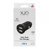 X2O Billader 2x12W USB-A Sort