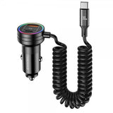 USAMS Billader 60W Car Charger med spiralkabel