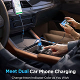Joyroom Billader CCN01 60W Biloplader med lysknap USB-A USB-C