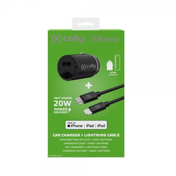 Celly Billader med Lightning-kabel CCMINILIGHT 20W Hvid