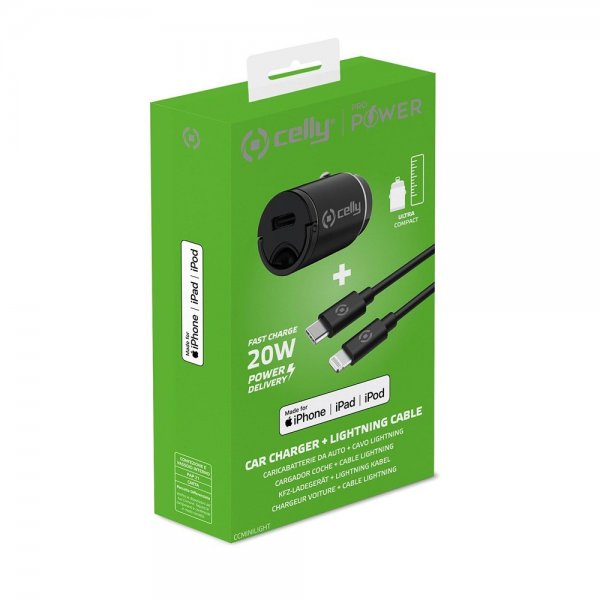 Celly Billader med Lightning-kabel CCMINILIGHT 20W Hvid