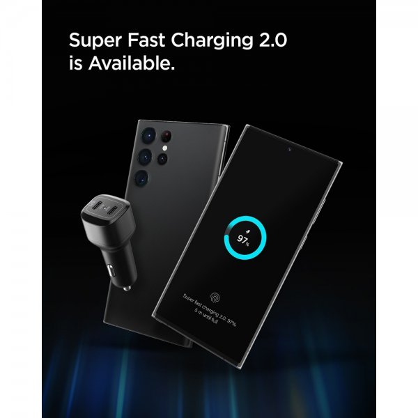 Spigen Biloplader PowerArc ArcStation Dual Port 75W Sort