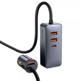 Baseus Biloplader Share Together 120W 3 USB-A & 1 USB-C Sort