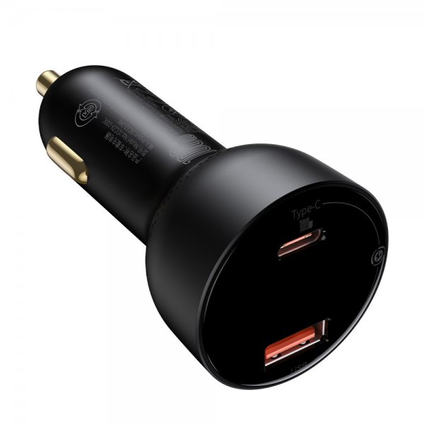 Baseus Biloplader Superme USB-C & USB-A 100W Sort