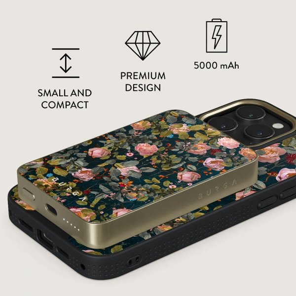 Burga Powerbank MagSafe 5000 mAh Bloomy Garden Gold