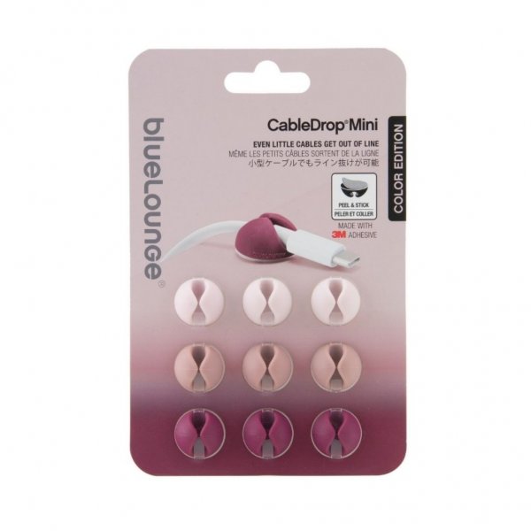 Bluelounge CableDrop Mini Ombre - 9-pak Pink