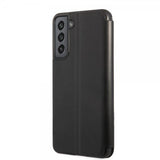 BMW Samsung Galaxy S21 FE Etui Trekantmønster & Trefarvet Stribe Sort