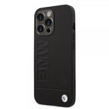 BMW iPhone 14 Pro Cover Hot Stamp Metal Logo Sort