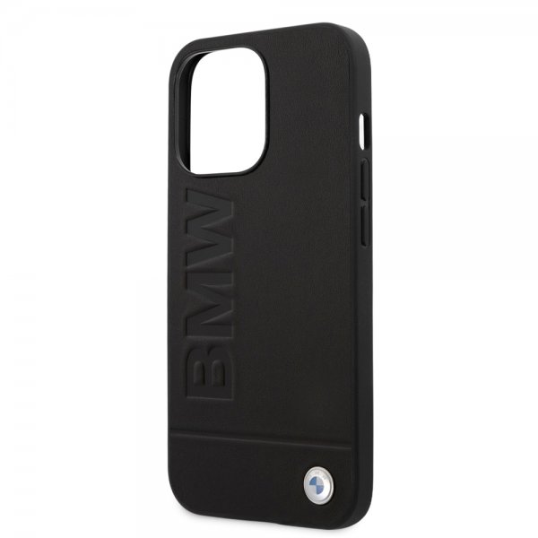 BMW iPhone 14 Pro Cover Hot Stamp Metal Logo Sort
