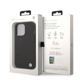 BMW iPhone 14 Pro Cover Hot Stamp Metal Logo Sort