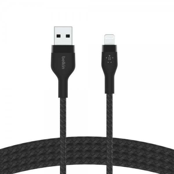 Belkin BOOST CHARGE USB-A til LTG_Flettet Silikone 1m Sort