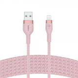 Belkin BOOST CHARGE USB-A til LTG_Flettet silikone 3m Rosa