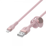 Belkin BOOST CHARGE USB-A til LTG_Flettet silikone 3m Rosa