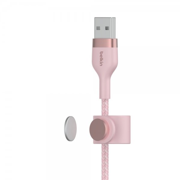 Belkin BOOST CHARGE USB-A til LTG_Flettet silikone 3m Rosa