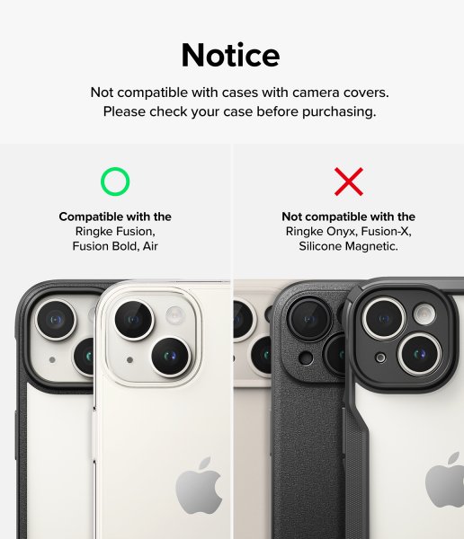 Ringke iPhone 15/iPhone 15 Plus Kamerabeskyttelse Camera Protector Glass 2-pak