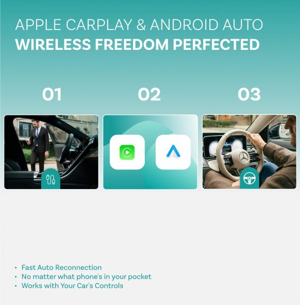 Ottocast Play2Video Ultra Trådløs CarPlay/Android Auto Adapter Alt-i-1