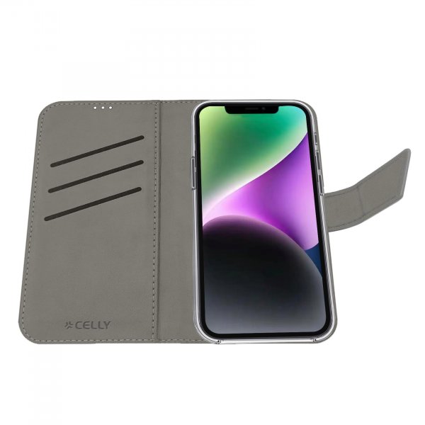 Celly iPhone 16e/17e Etui Wally Wallet Case Sort