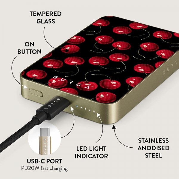Burga Powerbank MagSafe 5000 mAh Cherrybomb Guld