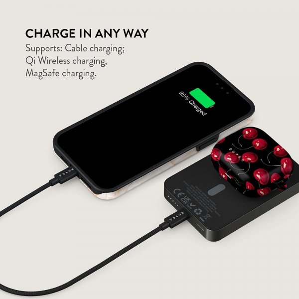 Burga Powerbank MagSafe 5000 mAh Cherrybomb Metalgrå