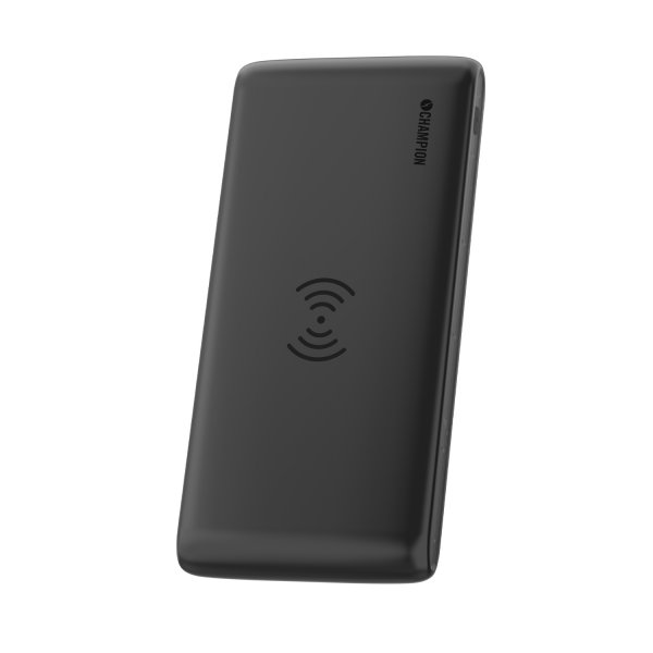 Champion Powerbank med Trådløs Opladning 10.000 mAh 12W Sort